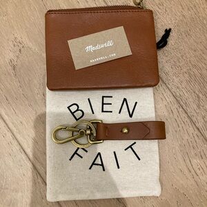 Madewell Brown Leather Wallet with Gold Key Chain